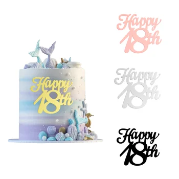  Щастливо 18-те Акрилни Украса на Торта за Торта за Рожден Ден
