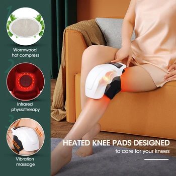  Электронагревающий масажор за коляното, вибриращ масаж на краката, физиотерапия при артрит в коляното, топло обвиване упойка наколенник